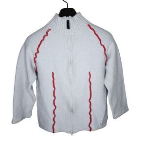 Vintage 90s AJ Armani Jeans Long Sleeve Full Zip Cardigan Sweater Womens Size L